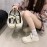 Women'S Chunky Platform Shoes - Low-Top Lace-Up Shoes with Cushioned Insole, Non-Slip Rubber Sole - Beige/White/Black/ - Everyday & Formal Outfits