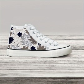 Y Maple Leaf 5-S002 Women's Black and White Casual Skate Shoes with Laces, Campus Style for All Seasons