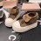 Women'S Chunky Platform Sneakers with Thick Platform Heel - Chunky Sole High-Top Round Toe PU Cover Upper, & Brown Retro Chunky Heel, Cushioned Insole & Arch Support, All-Season Casual Shoes for Casual Attire, Versatile Two-Way Wear (Flip-Flop Style