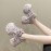 Light Purple Thick-Soled Sneakers with Glitter, Lace-Up Design, Fresh Sweet Style, Fashionable Versatile Casual Women's Shoes