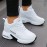 [White PU Sneakers] White PU Women's Sneakers | Breathable, Lace-Up, Low Top Athletic Shoes for Casual and Sporty Wear | Minimalist Design, Comfortable Footwear, Air Cushion Sole