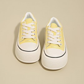 Women'S Chunky Platform Sneakers - Breathable EVA Upper, White & Black Casual Shoes with 