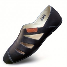 [Breathable Men's Sandals] Men's Lightweight Breathable Sandals with Adjustable Buckle Straps | Slip-Resistant Rubber Sole, Beach & Casual Dress Shoes for Summer, Black, Formal Footwear, Sleek Shoe Design, Comfortable Insole