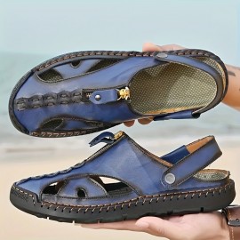 [Breathable Sandals] Breathable Men's Slide Sandals | Water-Resistant, Comfortable for Outdoor & Casual Wear, Round Toe with Rubber Sole, Adjustable Strap, Ventilation Holes, All-Season Design