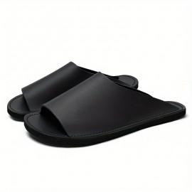 Men'S Slip-On Sandals - Slip-Resistant Non-Slip Sole, Cushioned EVA Footbed - Minimalist One-Piece Design for Beach, Casual, Formal - All-Season Indoor/Outdoor Shoes - Easy-Clean Brown Sandals for Everyday & Formal Events, Beach Footwear, Sleek Slipon, Durable Footwear, Casual Footwear, Street Style, Handstitched Edges, Comfortable Slides, Urban Fashion