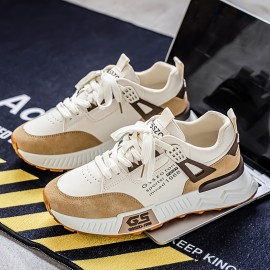 Men's Non-Slip Sneakers - Slip-Resistant Cushioned Platform, All-Terrain Traction for Gym, Running, Casual - Low-Top Sneakers Black/Gray/ - PU Upper & PVC Sole - Lace-Up Athletic Footwear, Outdoor Activities, Streetwear Style, Breathable Lining, Versatile Kicks, Fitness Enthusiasts