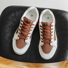 Women's Low-Top Sneakers - Beige/, Thick Platform Sole, Cushioned Rubber Insole - Everyday Casual Shoes for Women - All-Season Comfortable Walking Shoes, Round Toe, Durable Construction, Streetwear Lovers