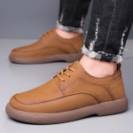 [Everyday Comfort] Men's Casual Fashion Sneakers, Solid Color, All-Season Lace-Up Shoes with Microfiber Synthetic Upper, Faux Lining & Insole, Rubber Sole - Round Toe Daily Wear, Allseason Sneakers|Sleek Round Toe|Polished Shoe Design