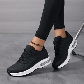 Women'S Lightweight Air Cushion Running Shoes - Breathable PU Upper, MD Sole & Fabric Lining, Low-Top Lace-Up Design for Gym, Hiking, Travel - All-Season Comfort & Support, Gym Shoes, Hiking Footwear, Sleek Sporty Look, Cushioned Comfort, Casual Sportswear, Durable Construction, Fitness Enthusiasts